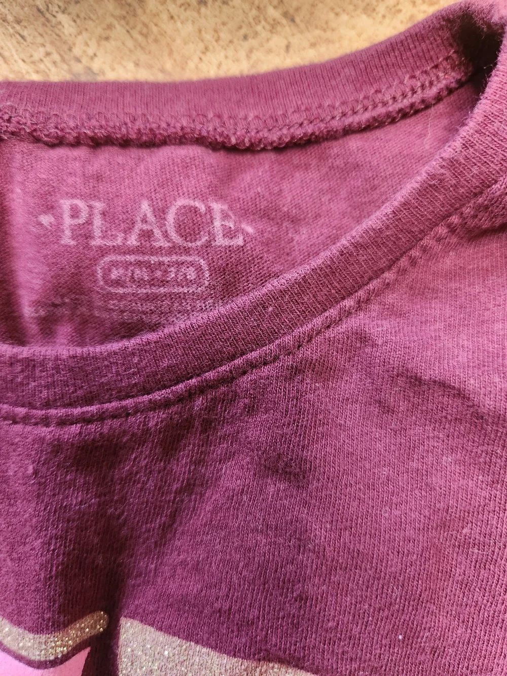 The Children's Place Purple Long Sleeve Tee with Glitter Rainbow Graphic
